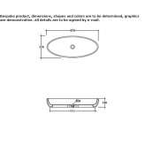 Oval countertop ceramic washbasin Creances