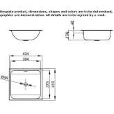 Rectangular undercounter washbasin made of enamelled steel Dion