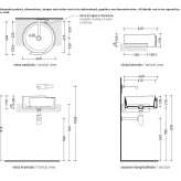 Partially recessed ceramic washbasin Valdieri