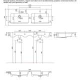 Double rectangular ceramic washbasin Tronca