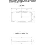 Prostokątna umywalka nablatowa z żywicy kamiennej Maurepas