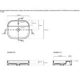 Rectangular countertop ceramic washbasin Pelm