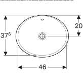 Oval washbasin made of porcelain glass Plavinas