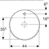 Built-in round washbasin in porcelain glass Plavinas