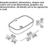 Cristalplant® rectangular countertop washbasin Halfweg