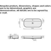 Rectangular countertop ceramic washbasin Pelm