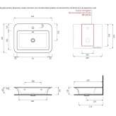 Wall-mounted ceramic washbasin with overflow Blanzi