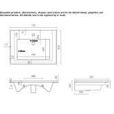 Built-in rectangular ceramic washbasin Rowland