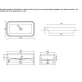 Built-in rectangular ceramic washbasin Rowland