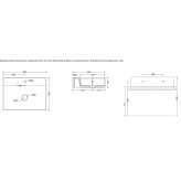 Rectangular ceramic washbasin mounted to the wall Bergem