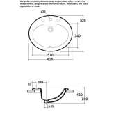 Recessed oval ceramic washbasin Rude