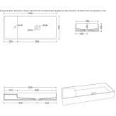 Rectangular countertop ceramic washbasin Bergem