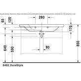 Rectangular washbasin with overflow Taberg