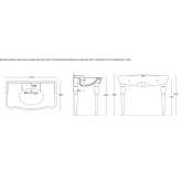 Rectangular console with ceramic washbasin Borrenes