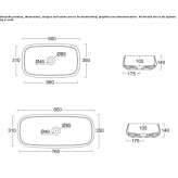 Rectangular countertop ceramic washbasin Harburg