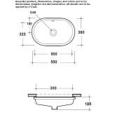 Oval ceramic washbasin, recessed Rude