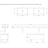 Double marble wall-mounted washbasin with drawers McLean