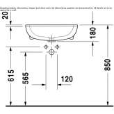 Partially recessed ceramic washbasin Telica