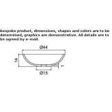 Round countertop washbasin made of single crystal Pellerd