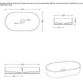 Oval countertop ceramic washbasin Bergem