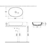 Oval countertop washbasin Grillon