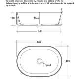 Oval countertop ceramic washbasin Rude