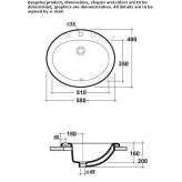 Recessed oval ceramic washbasin Rude