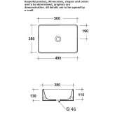 Rectangular countertop ceramic washbasin Rude