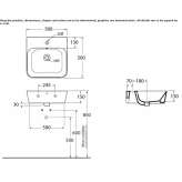 Rectangular countertop ceramic washbasin Hopedale