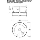 Round ceramic washbasin, countertop Rude