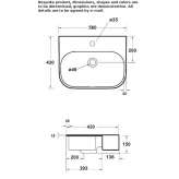 Ceramic semi-recessed washbasin in an oval shape Budeni