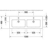 Double washbasin with overflow Atoka