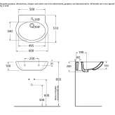 Oval wall-mounted ceramic washbasin Joachin