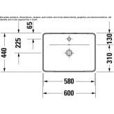 Ceramic recessed washbasin with overflow Beuna