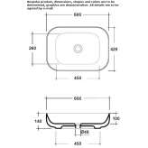 Rectangular countertop ceramic washbasin Ambo