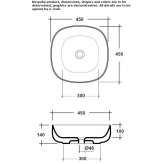 Square ceramic washbasin, countertop Ambo