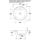 Round ceramic washbasin, countertop Rude