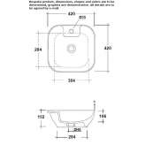 Square ceramic washbasin, countertop Rude