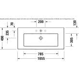 Rectangular single ceramic washbasin with overflow Truckee