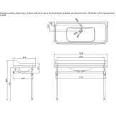 Vitreous China console washbasin with towel rail Schitu