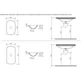 Umywalka ceramiczna prostokątna podtynkowa Rogno