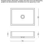 Rectangular countertop washbasin made of Lece stone Qestorat