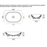 Ceramic semi-recessed washbasin in an oval shape Irondale