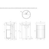 Free-standing round washbasin in marble and wood Zeelst