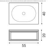 Livingtec® rectangular single wall washbasin Kineshma