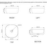 Square ceramic washbasin, countertop Sadska