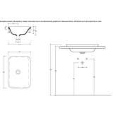 Recessed rectangular single ceramic washbasin Arpacay