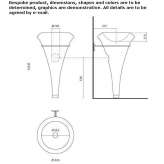 Freestanding, round, single washbasin in Murano glass Neszmely