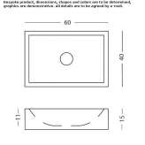 Lece stone countertop washbasin, single Heinfels