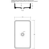 Ceramic countertop washbasin, rectangular, single Tecka